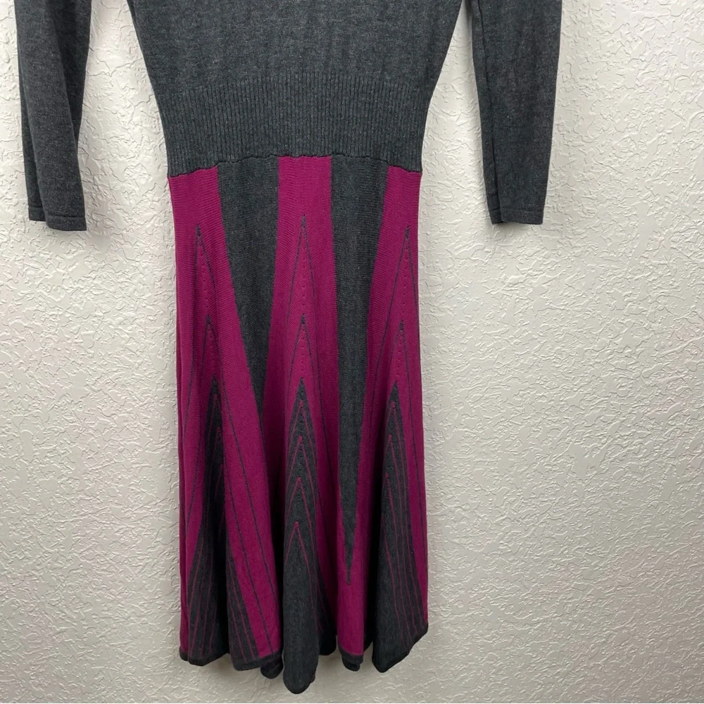 Spense Geometric Patterned Flair Knitware Dress Size Small - Picture 4 of 8